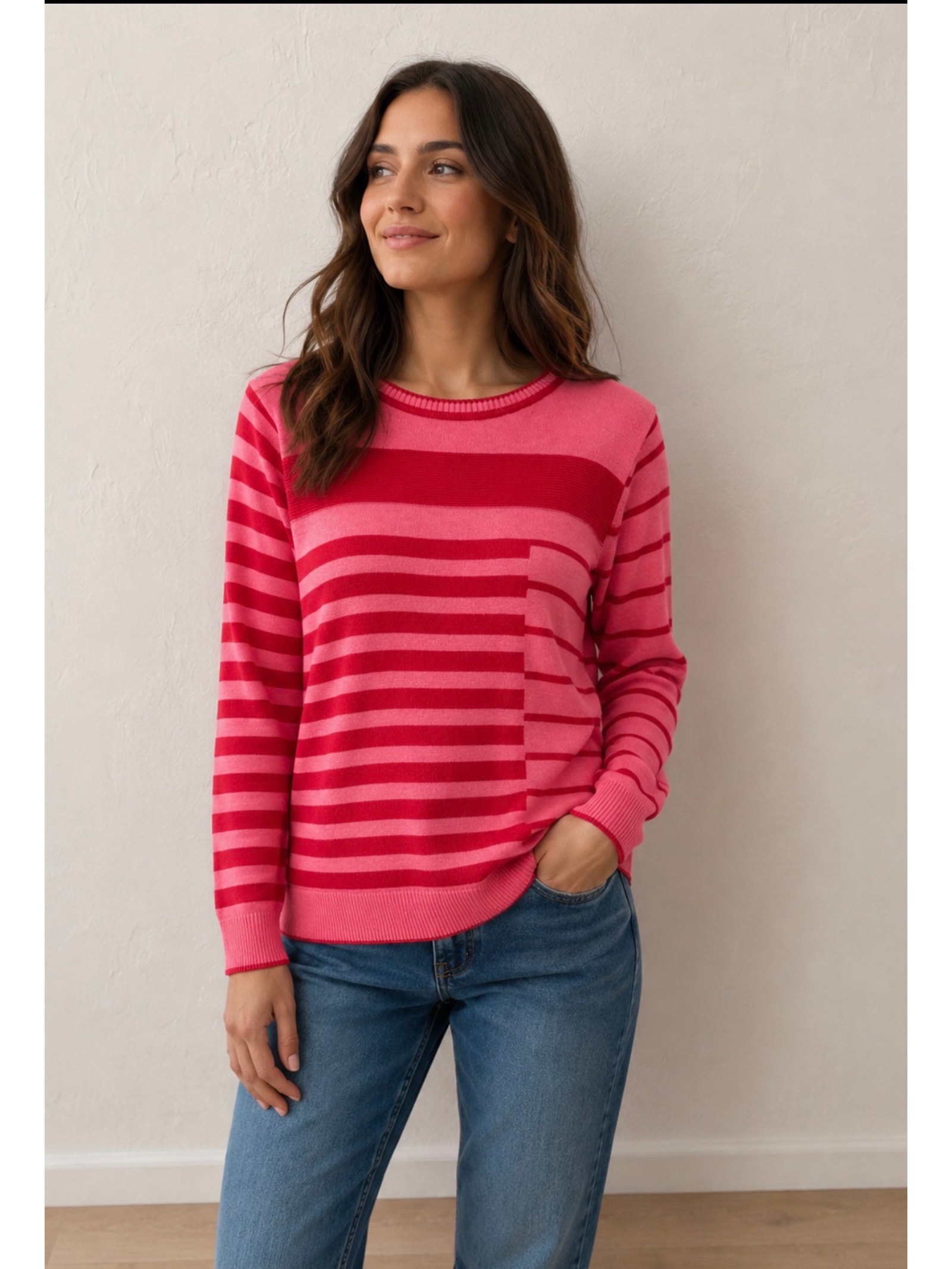St. John Collection Striped Cashmere Blend Luxe Sweater Size Medium